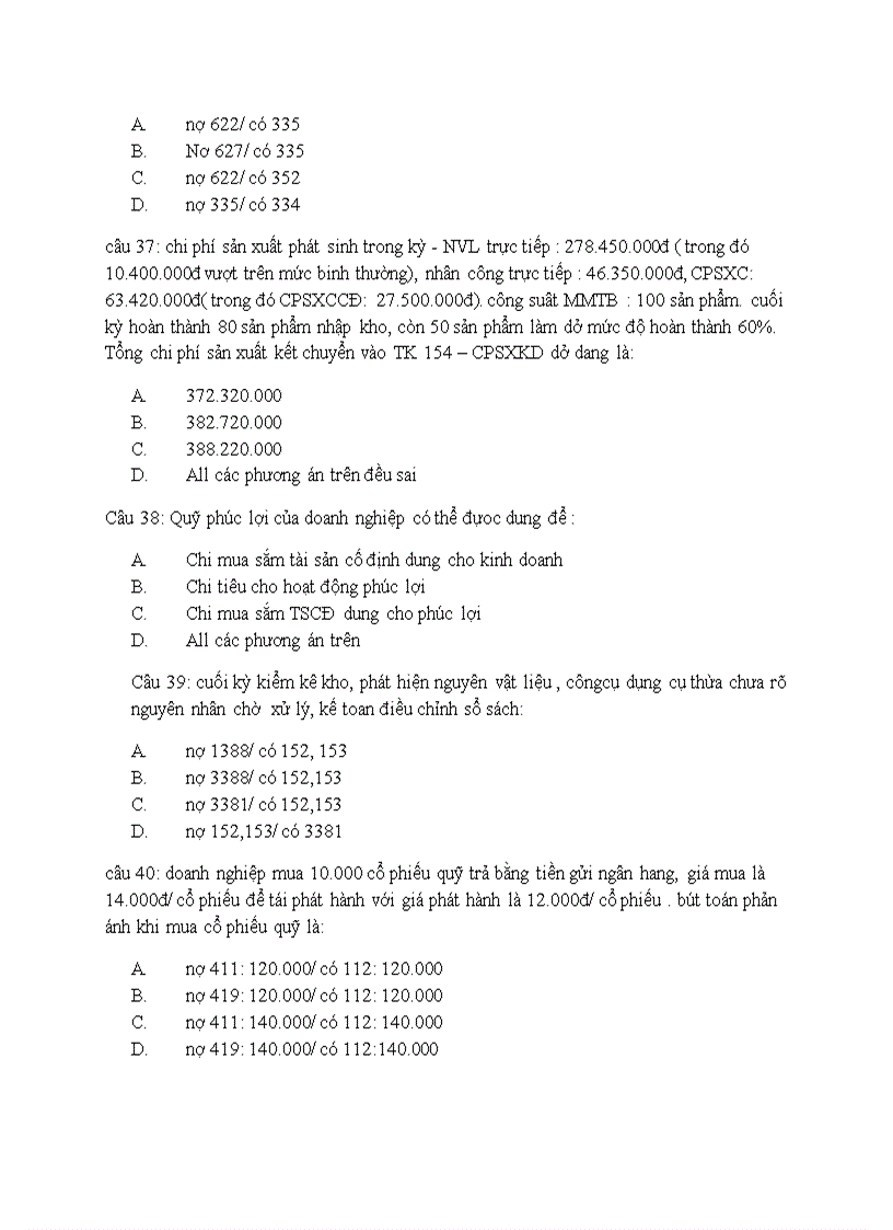 image for page Đề thi trắc nghệm kế toán tài chính 2 khoa kế toán ngày 31 12 2010