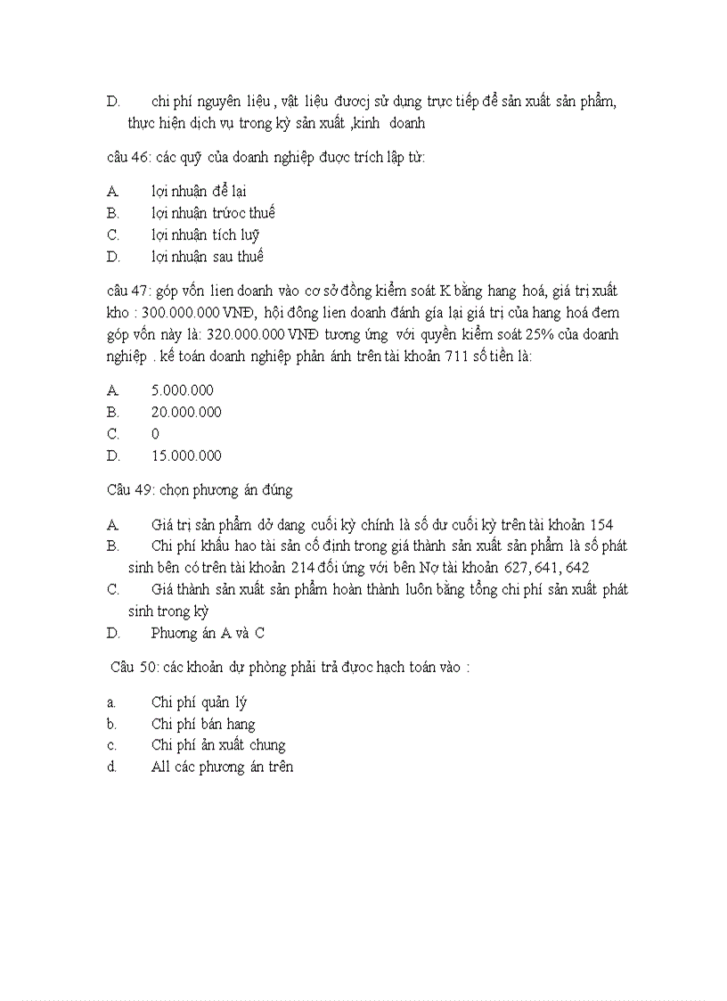 image for page Đề thi trắc nghệm kế toán tài chính 2 khoa kế toán ngày 31 12 2010