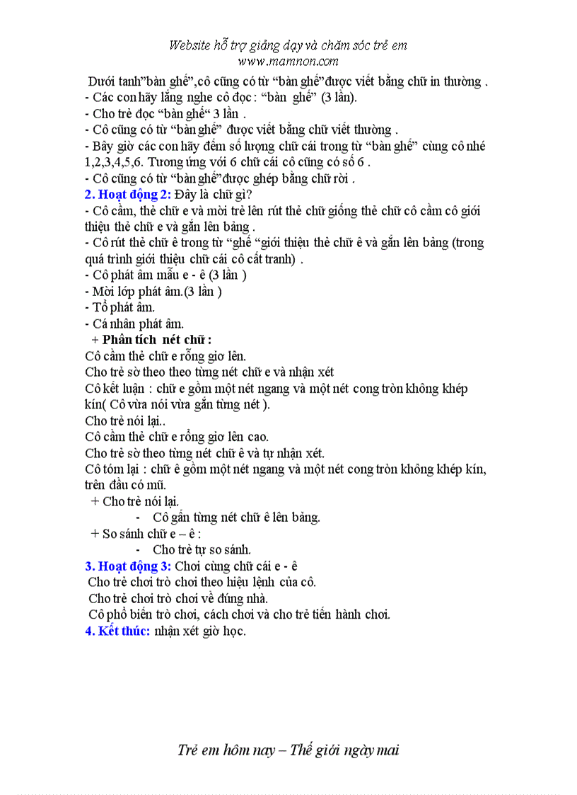 image for page Đề tài Bé học chữ cái e ê