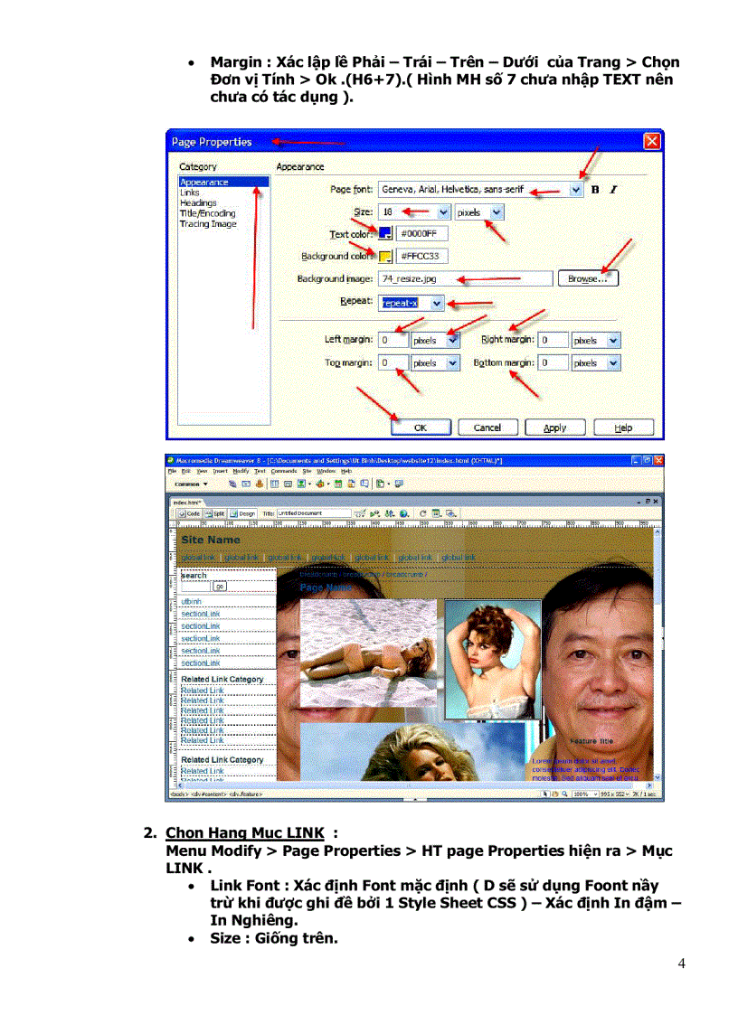 image for page Dreamweaver 8 Page properties