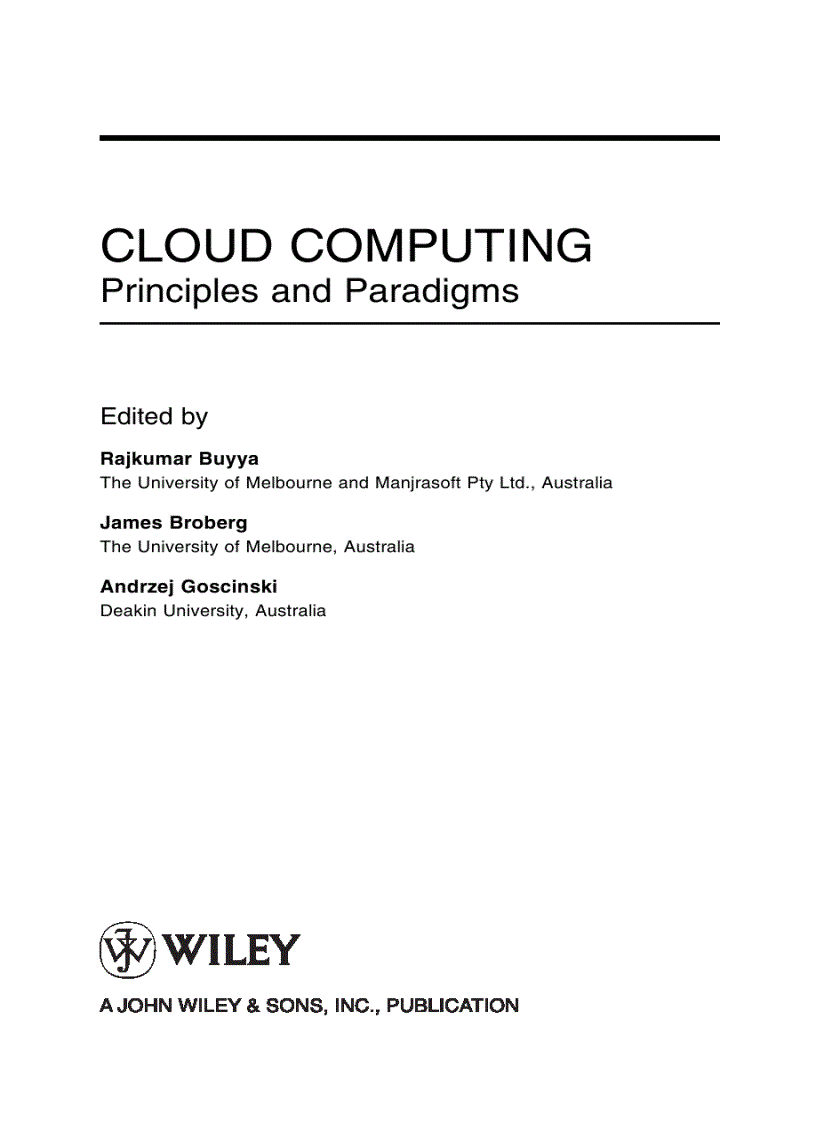 CLOUD COMPUTING Principles and Paradigms