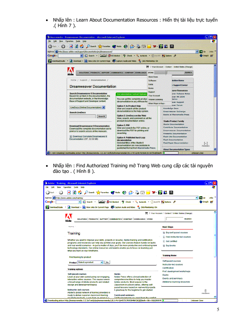 image for page Start page Dreamweaver 8