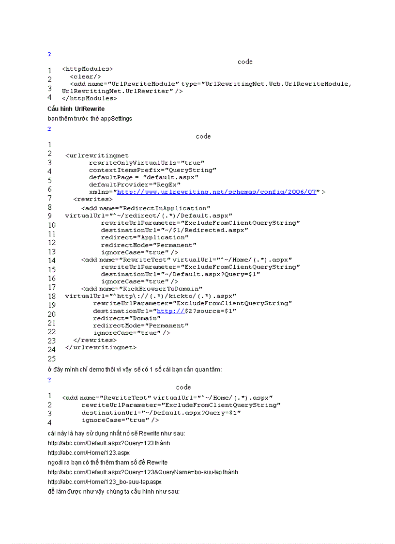 image for page Sử dụng UrlRewrite trong ASP