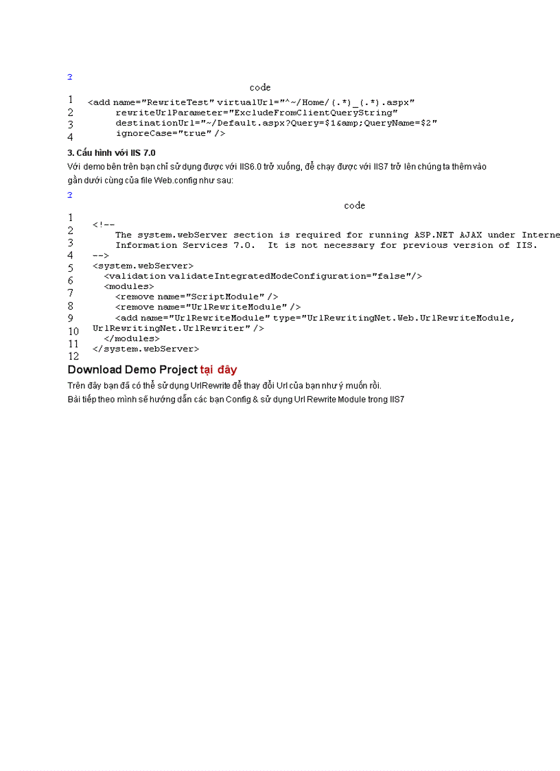 image for page Sử dụng UrlRewrite trong ASP