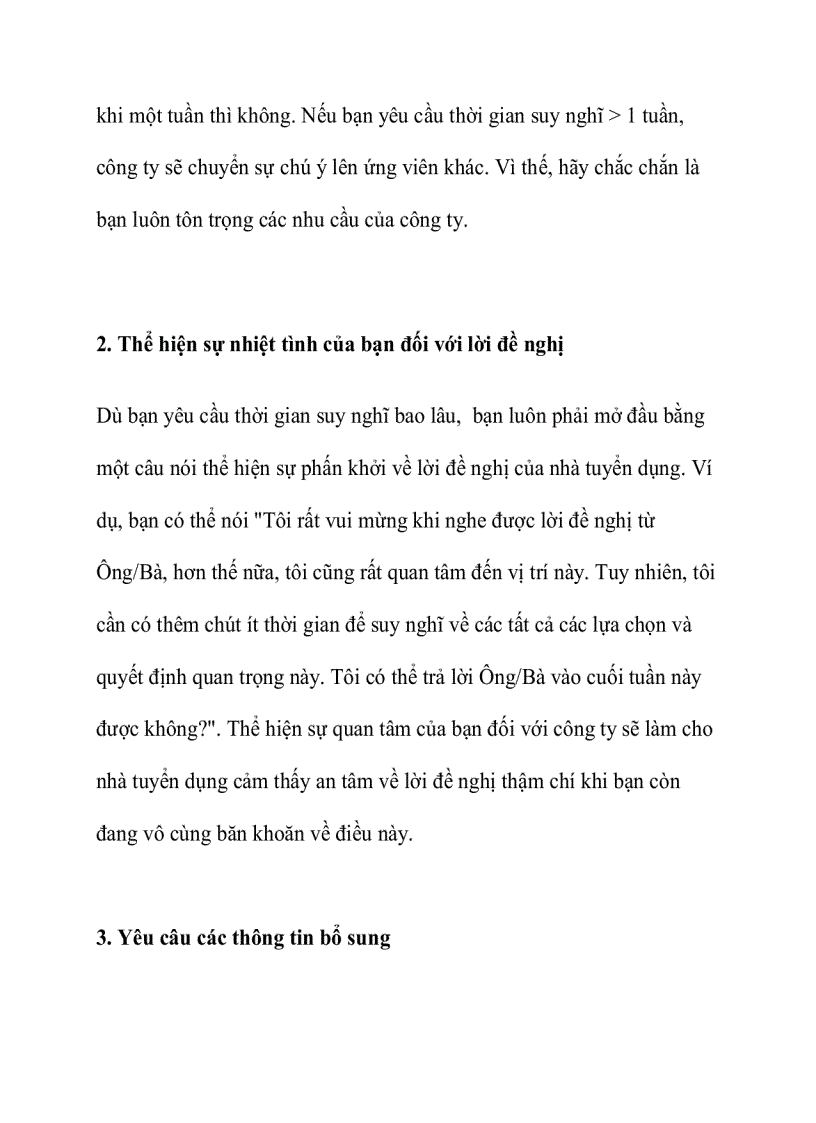 image for page Làm sao để có thêm thời gian suy nghĩ về lời đề nghị của nhà tuyển dụng