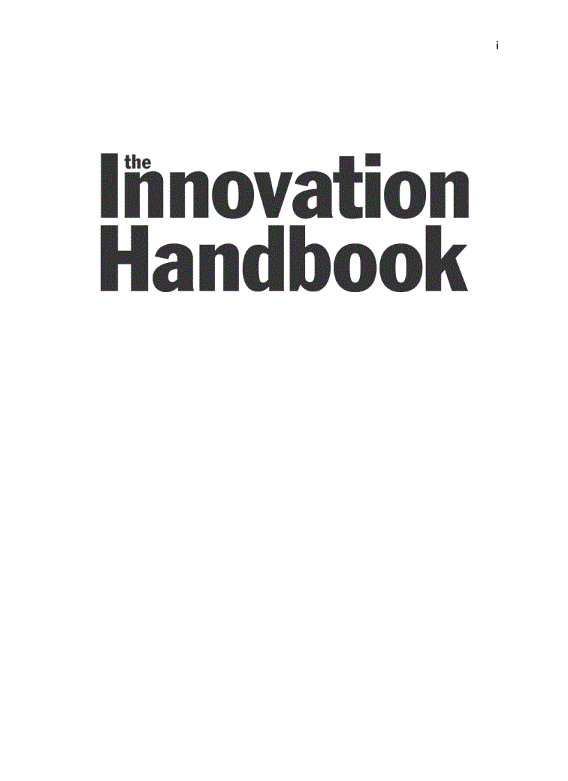 Handbook Innovation