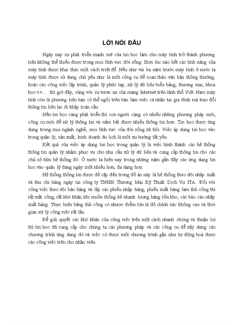 image for page Hệ thống theo dõi nhập xuất và thu chi tại công ty TNHH Thương Mại Kỹ Thuật Dịch Vụ ITA