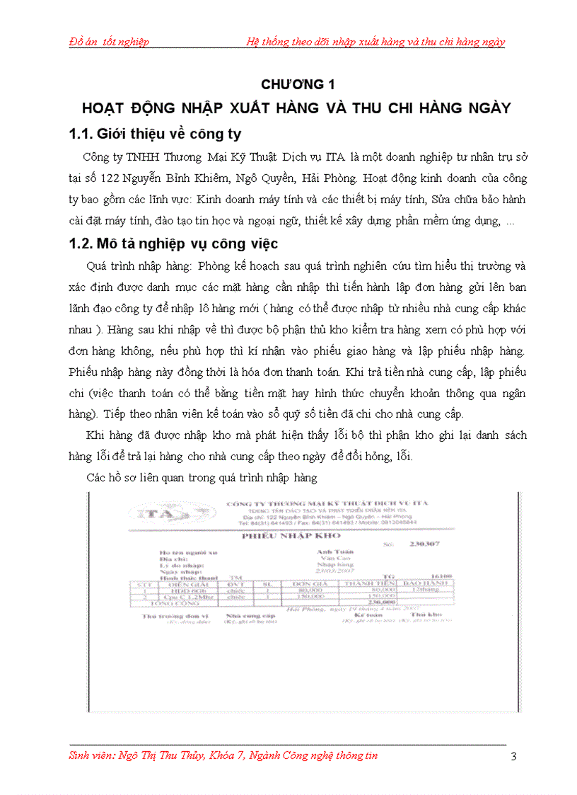 image for page Hệ thống theo dõi nhập xuất và thu chi tại công ty TNHH Thương Mại Kỹ Thuật Dịch Vụ ITA
