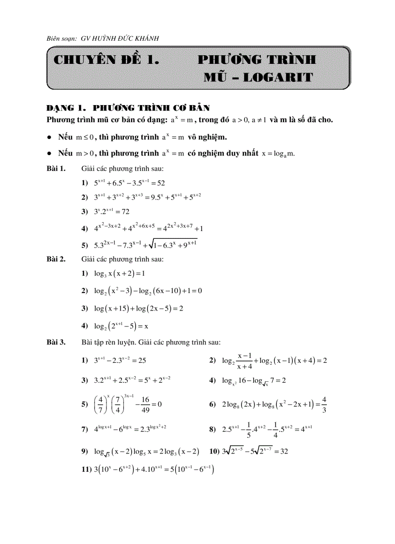 image for page Phương pháp giải phương trình mũ Logarit