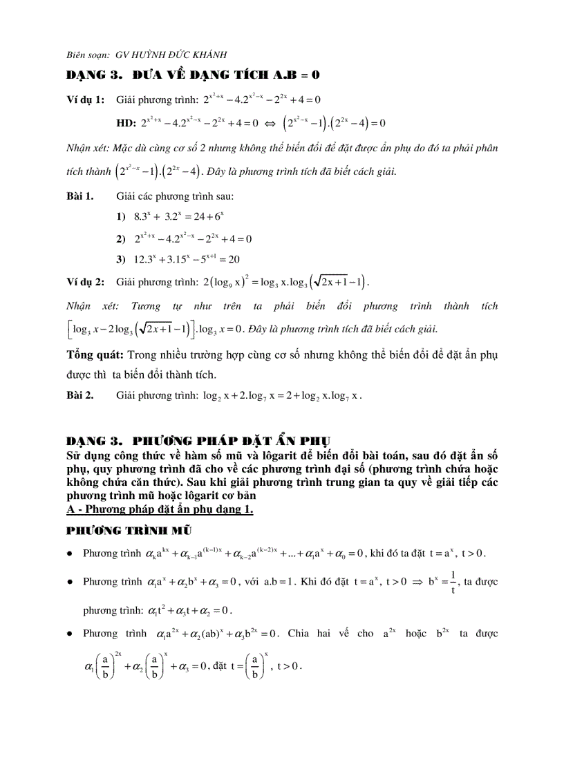 image for page Phương pháp giải phương trình mũ Logarit