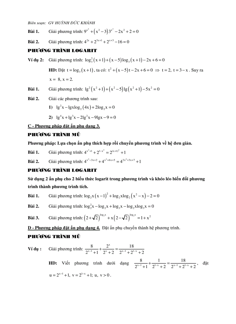 image for page Phương pháp giải phương trình mũ Logarit