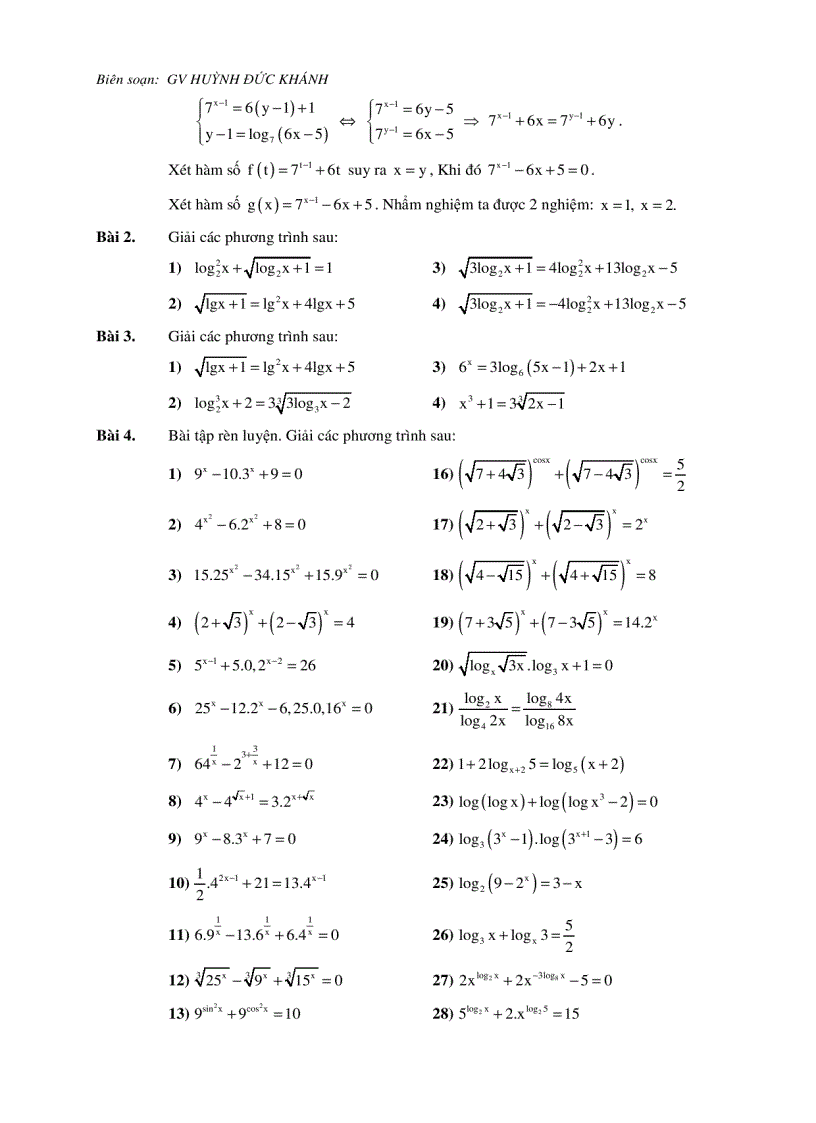 image for page Phương pháp giải phương trình mũ Logarit