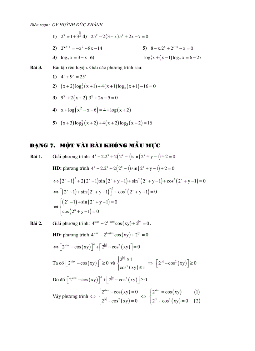 image for page Phương pháp giải phương trình mũ Logarit