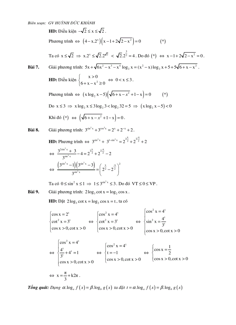 image for page Phương pháp giải phương trình mũ Logarit