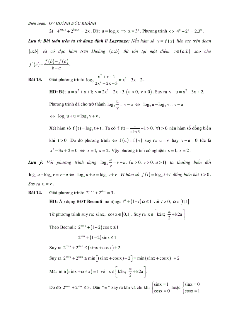 image for page Phương pháp giải phương trình mũ Logarit