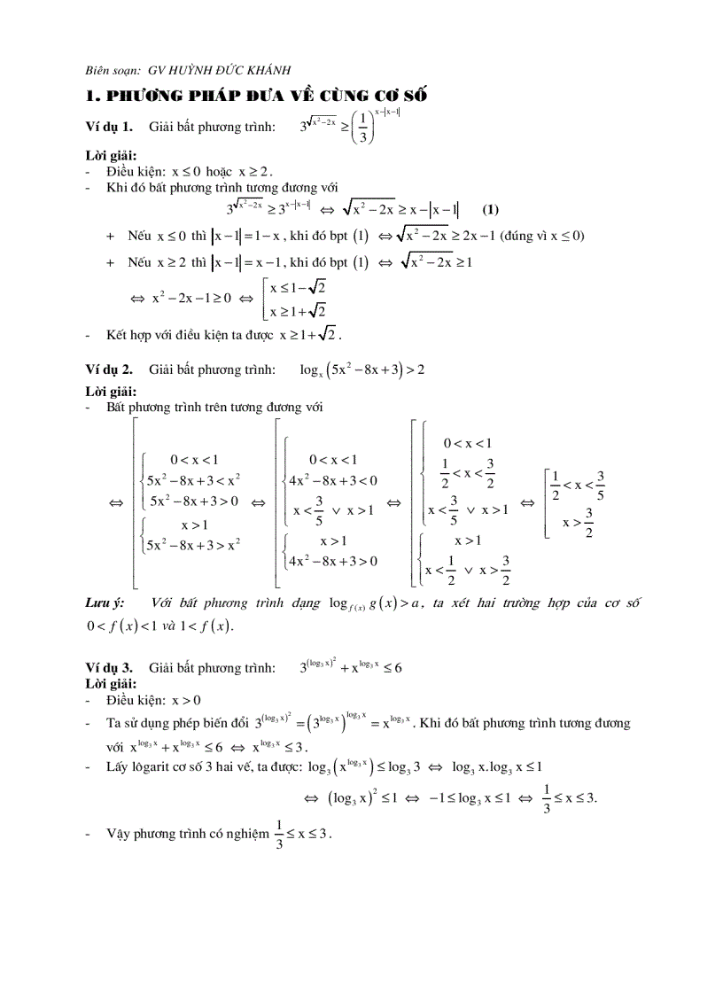 image for page Phương pháp giải phương trình mũ Logarit