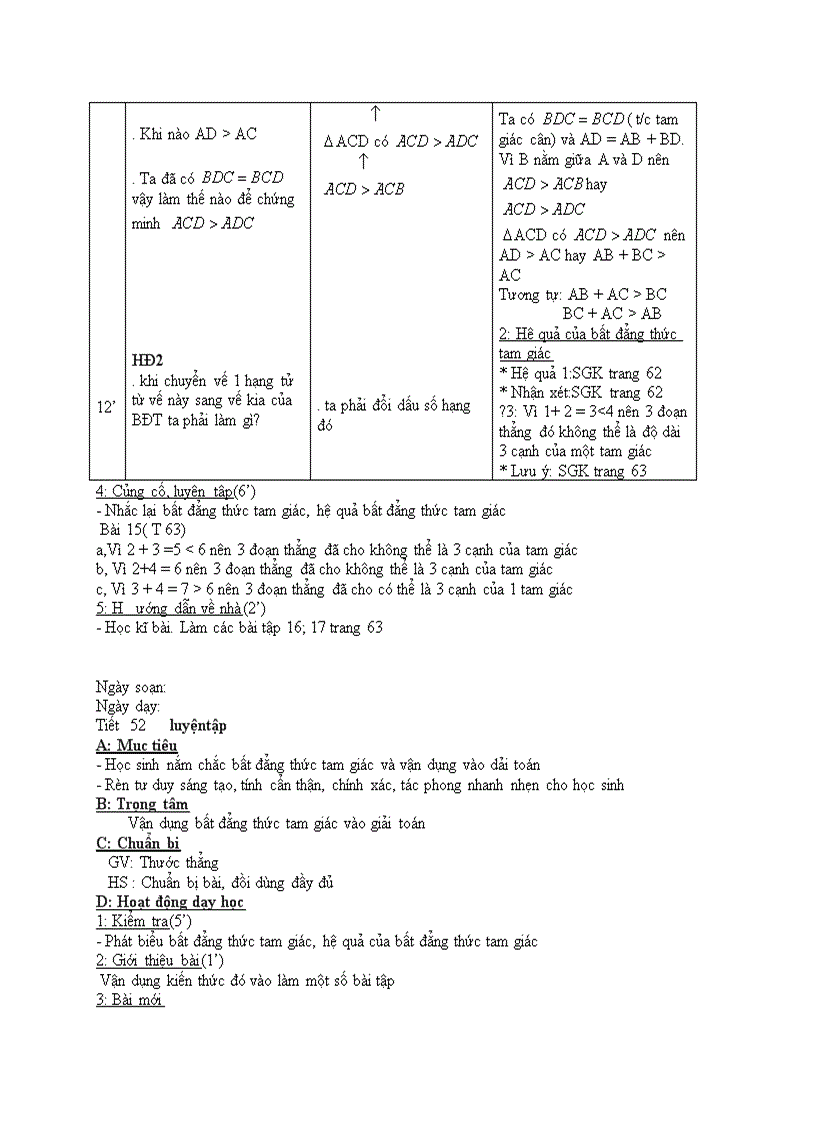 image for page Hình học Quan hệ giữa ba cạnh của một tam giác Bất đẳng thức tam giác