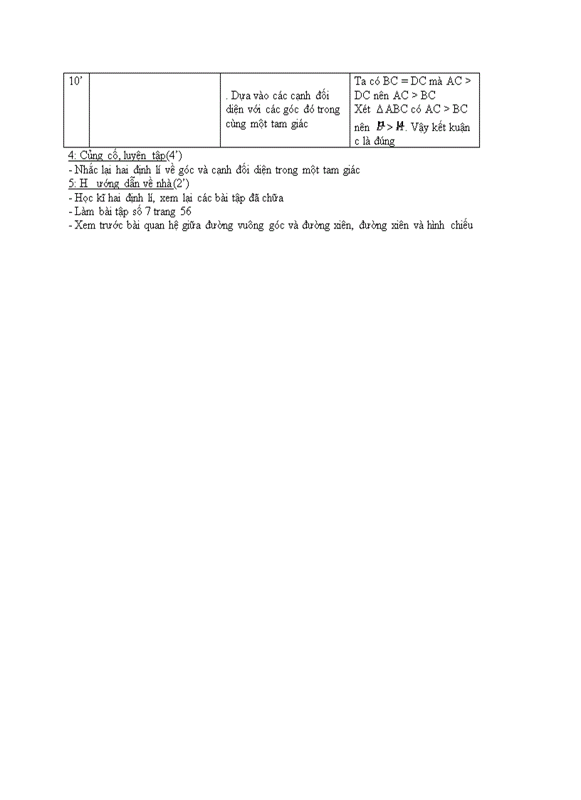 image for page Hình học Quan hệ giữa cạnh và góc đối diện trong một tam giác