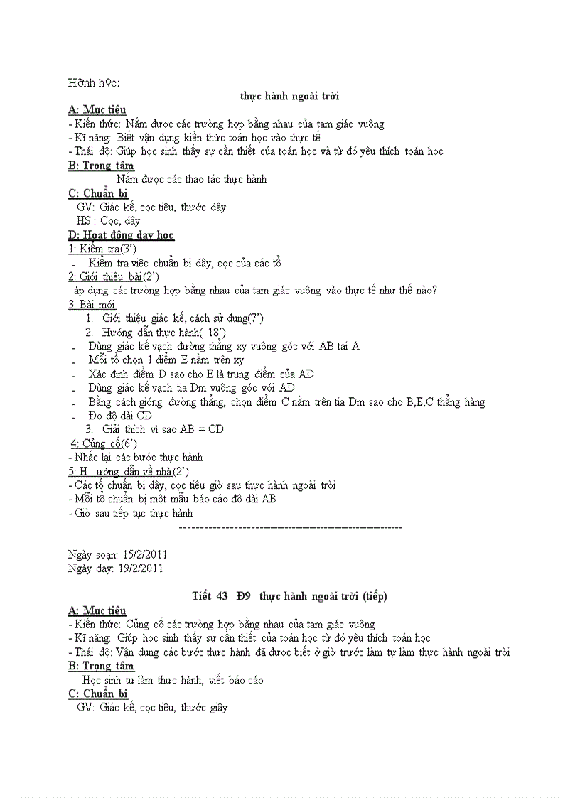 image for page Hình học Thực hành ngoài trời