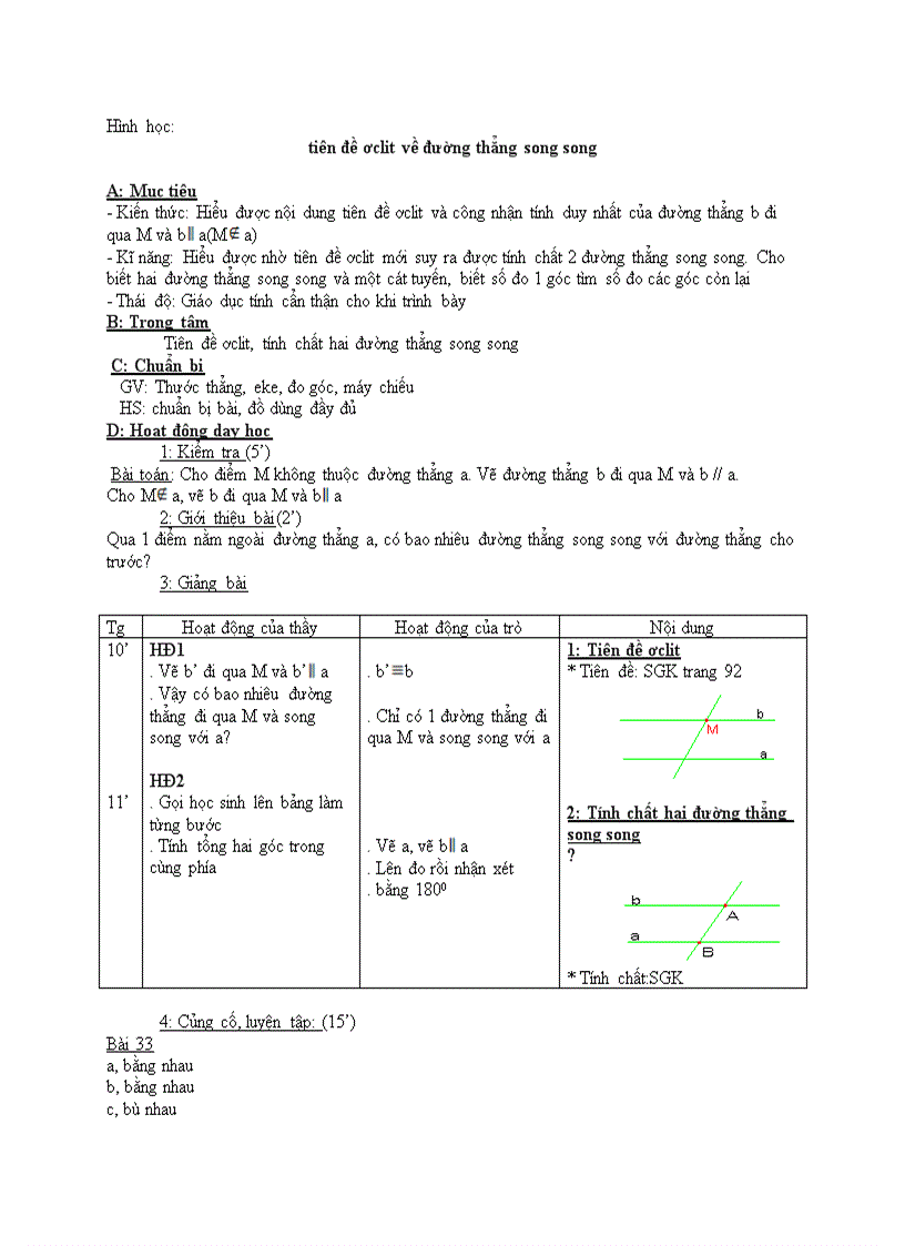 image for page Hình học Tiên đề ơclit về đường thẳng song song
