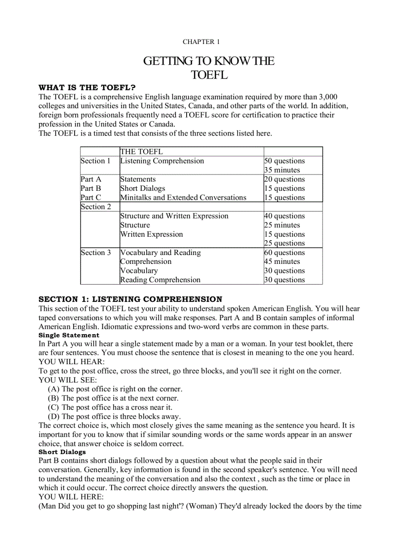 image for page Getting to know the Toefl