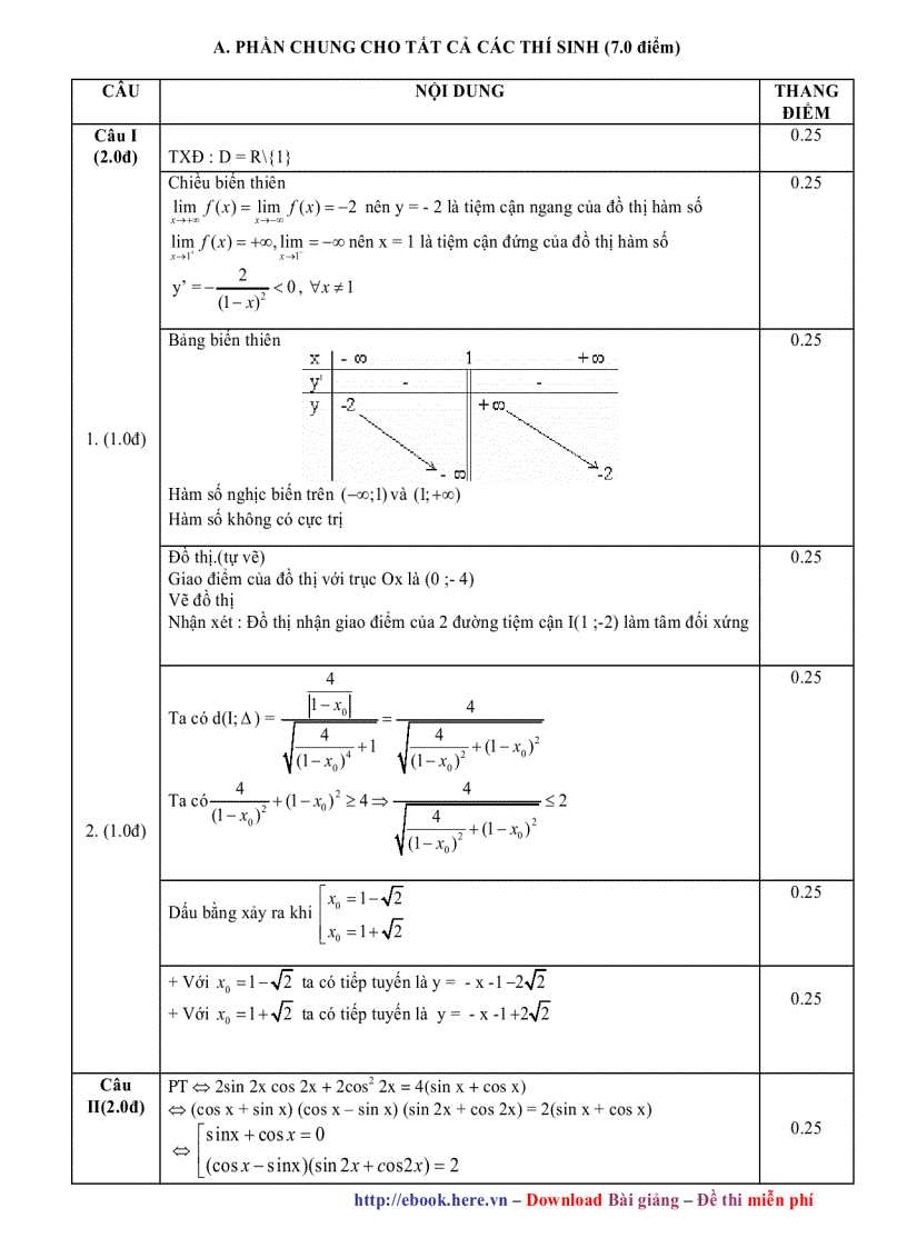image for page Đề thi thử ĐH khối A B lần 1 trường THPT Nguyễn Huệ Hà Nội