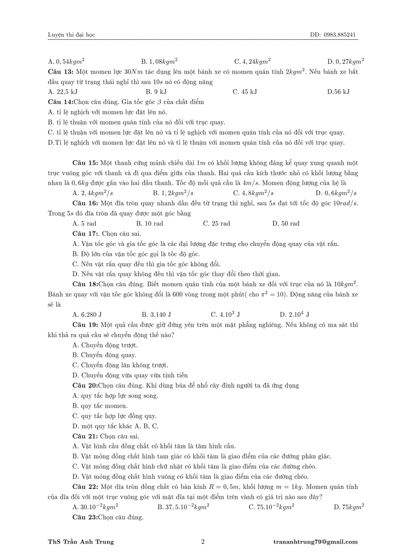 image for page Bài tập trắc nghiệm Vật Lý 12