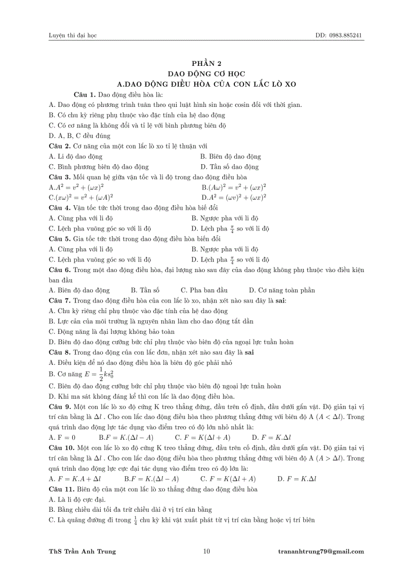 image for page Bài tập trắc nghiệm Vật Lý 12