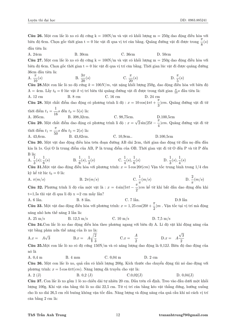 image for page Bài tập trắc nghiệm Vật Lý 12