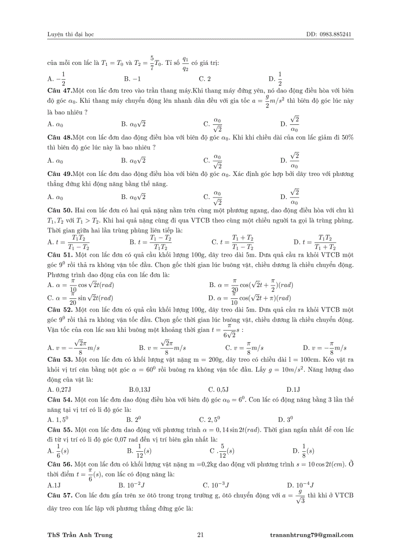 image for page Bài tập trắc nghiệm Vật Lý 12