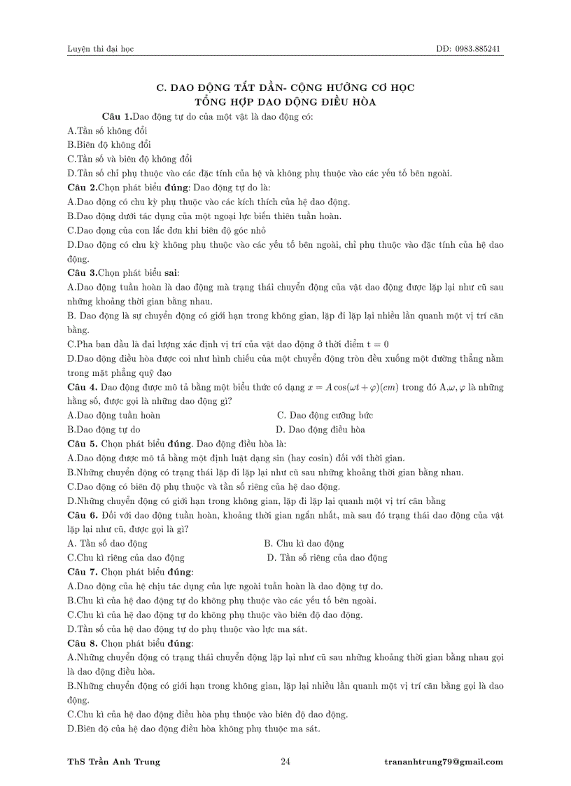 image for page Bài tập trắc nghiệm Vật Lý 12