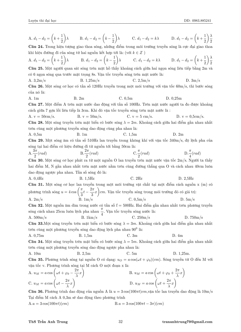 image for page Bài tập trắc nghiệm Vật Lý 12