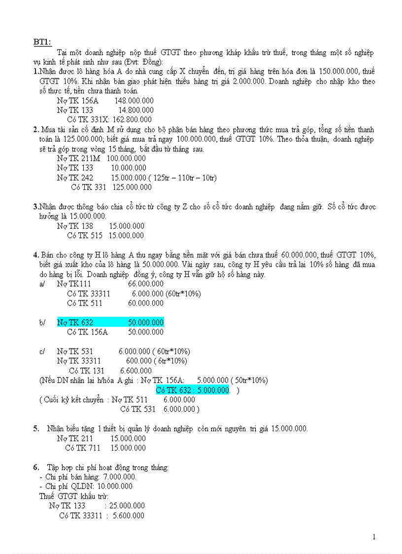 image for page Bài tập kèm bài giải kế toán tài chính