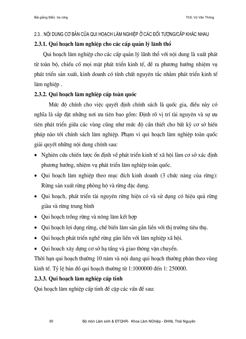 image for page Bài giảng điều tra quy hoạch rừng ThS Vũ Văn Thông