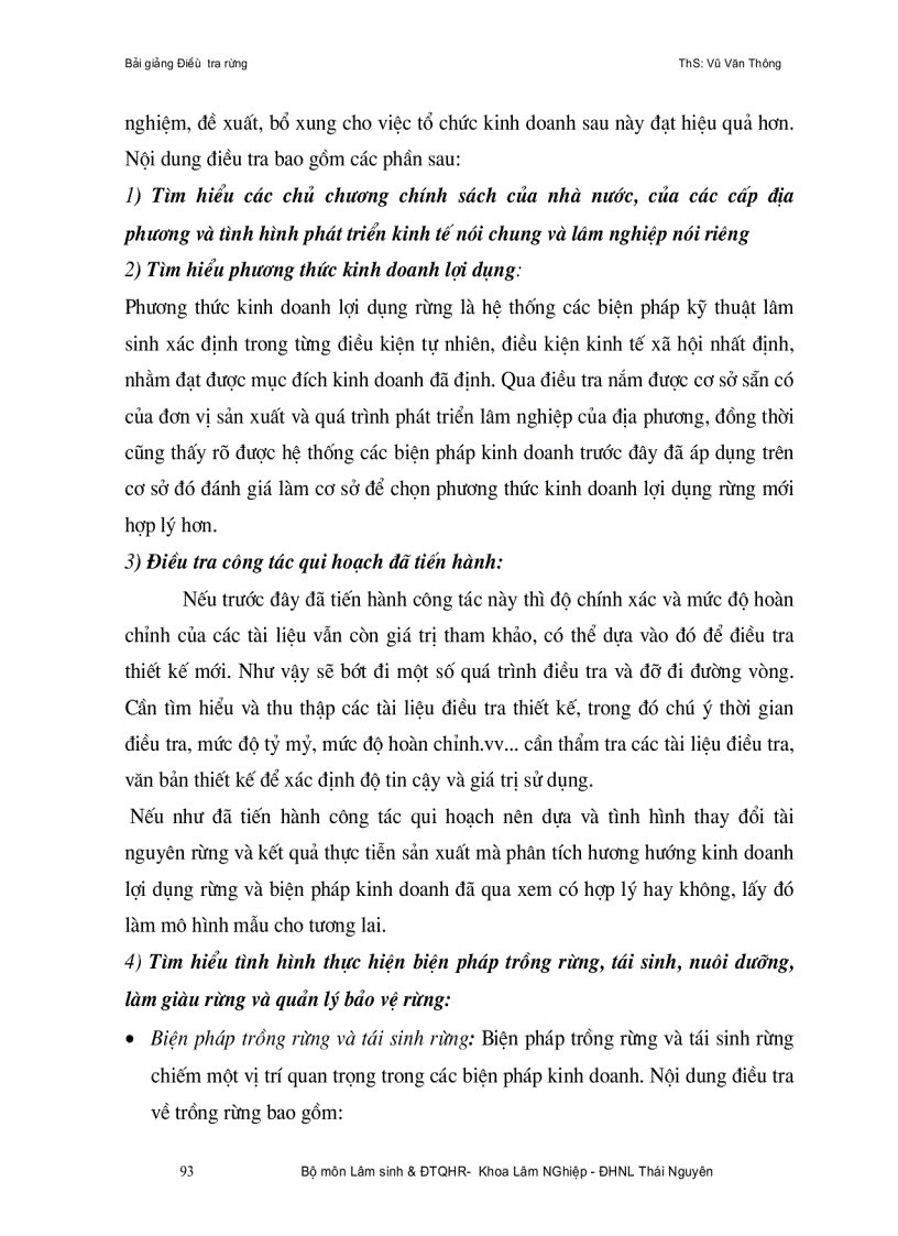 image for page Bài giảng điều tra quy hoạch rừng ThS Vũ Văn Thông