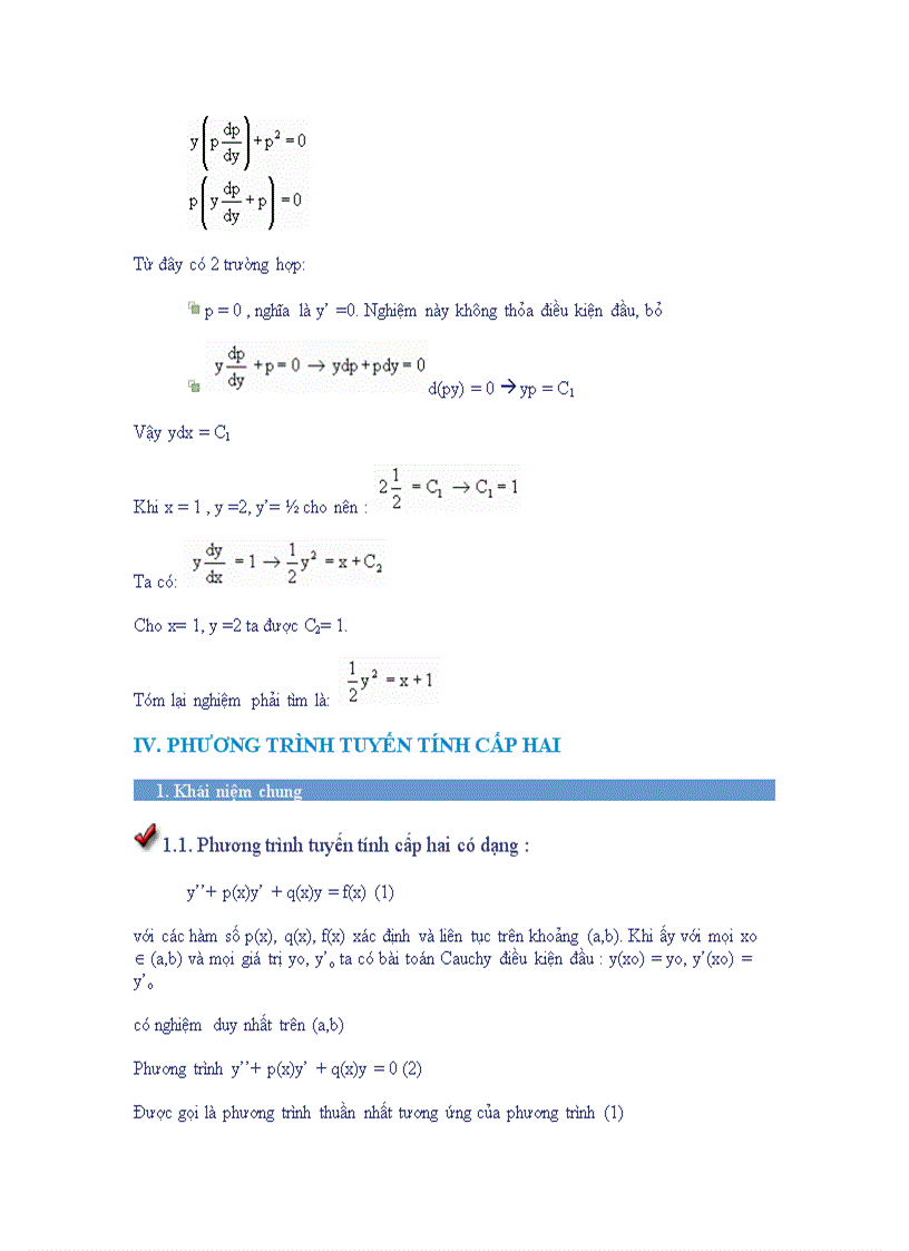 image for page Bài giảng phương trình vi phân