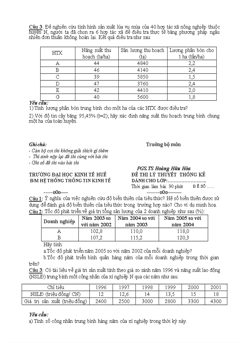 image for page Một số đề thi thống kê khác