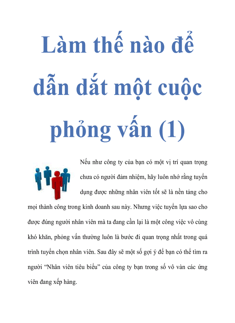 image for page Làm thế nào để dẫn dắt một cuộc phỏng vấn