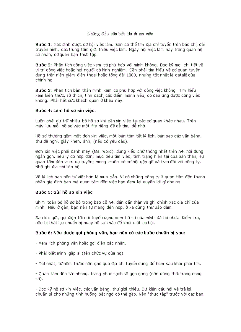 image for page Những điều cần biết khi đi xin việc