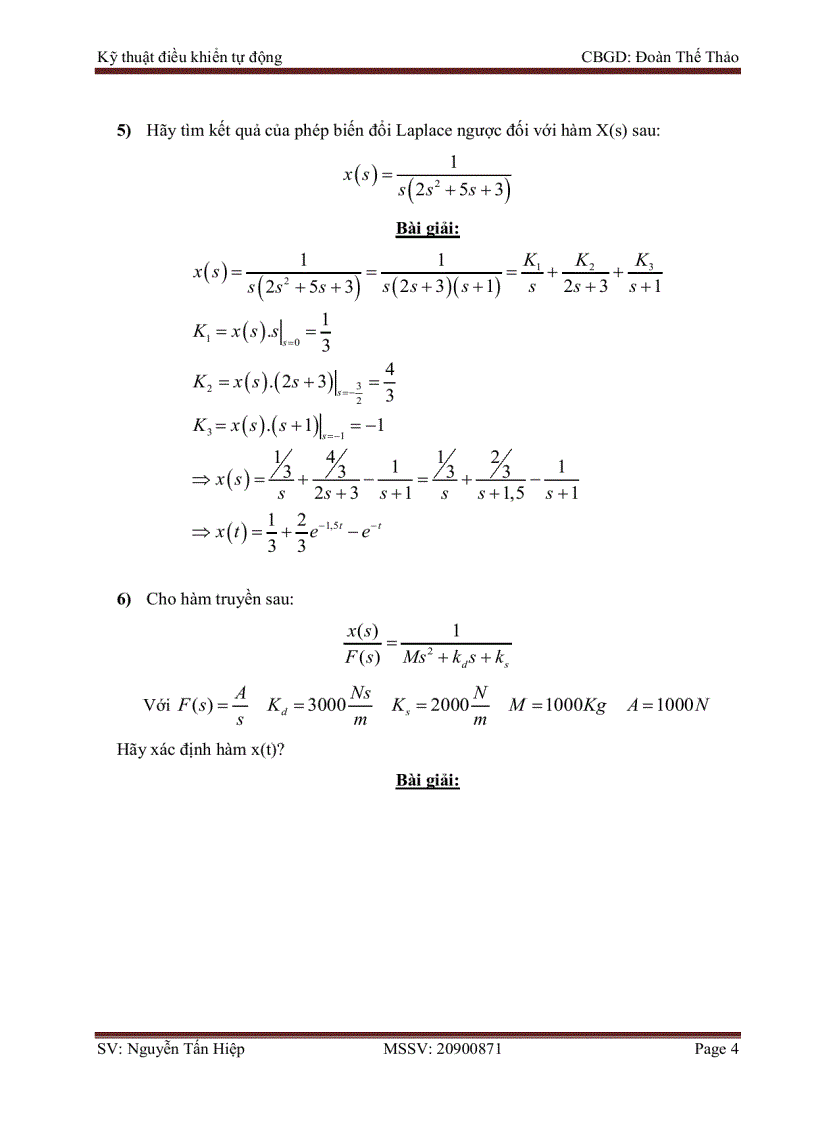 image for page Bài tập Chương 3 Kỹ thuật điều khiển tự động