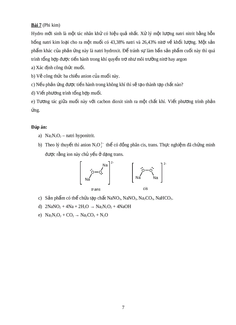 image for page Bài tập hóa học vô cơ trong những kỳ thi Olympic hóa học