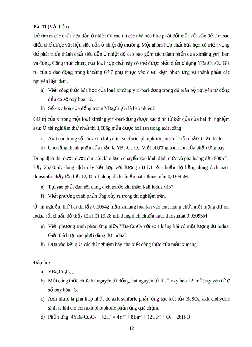 image for page Bài tập hóa học vô cơ trong những kỳ thi Olympic hóa học