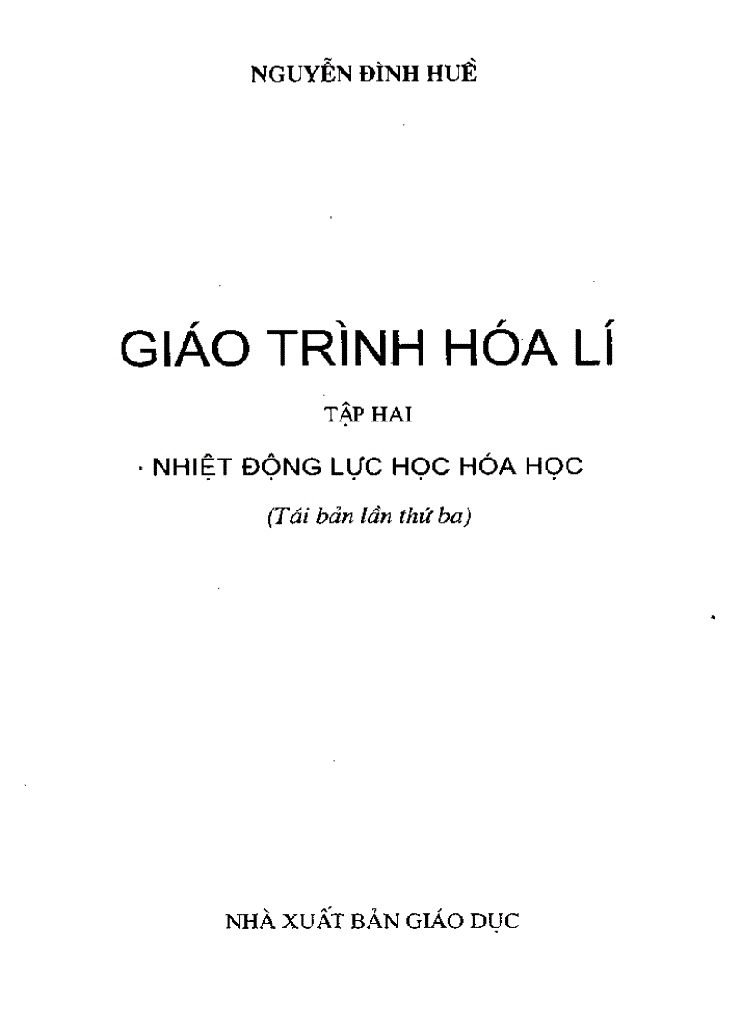 image for page Giáo trình hóa lý tập 1