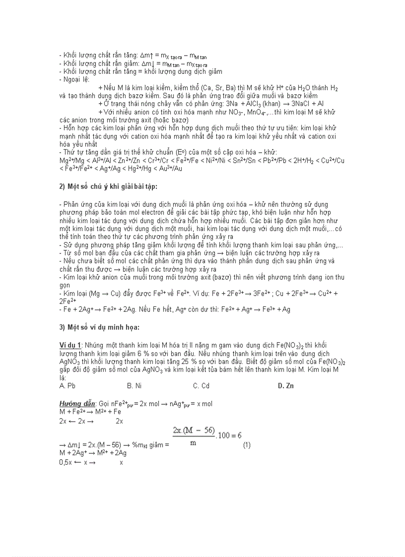 image for page Bài tập về xác định tên kim loại