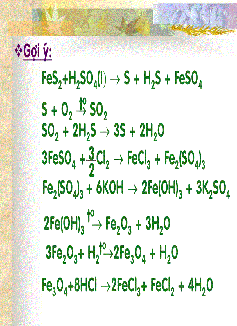 image for page Sơ đồ phản ứng và điều chế hóa vô cơ