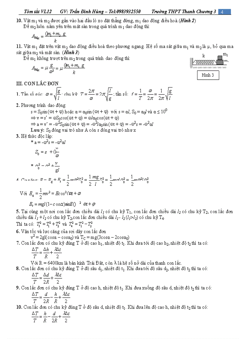 image for page Hệ thống toàn bộ kiến thức vật lý 12 Trần Đình Hùng