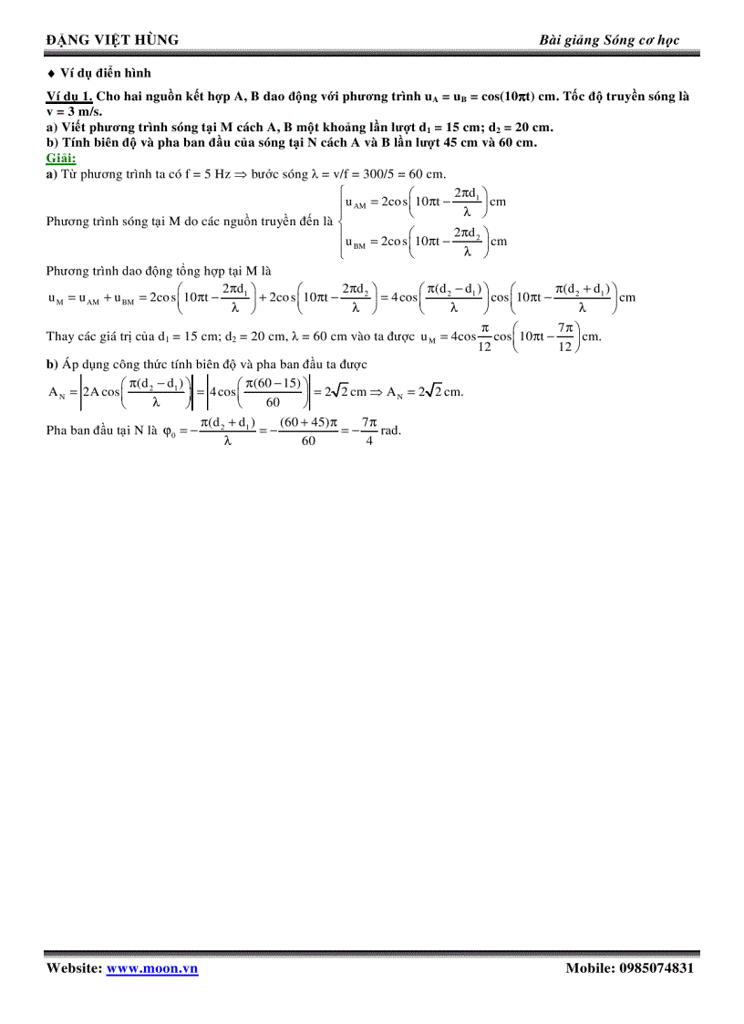 image for page Bài giảng giao thoa sóng cơ học vât lý 12