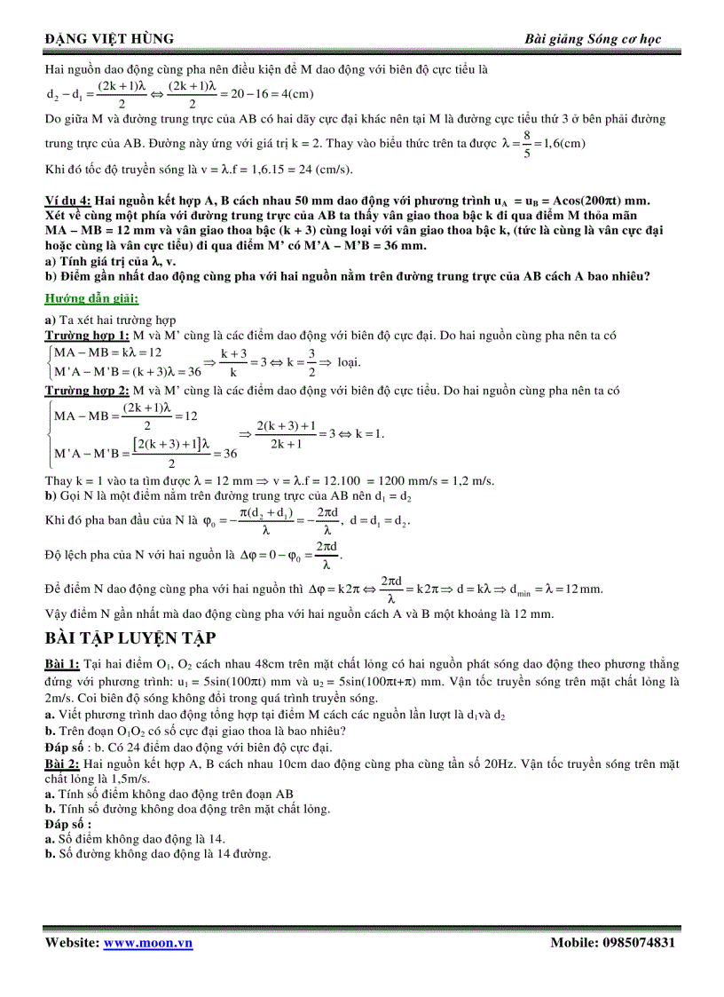 image for page Bài giảng giao thoa sóng cơ học vât lý 12