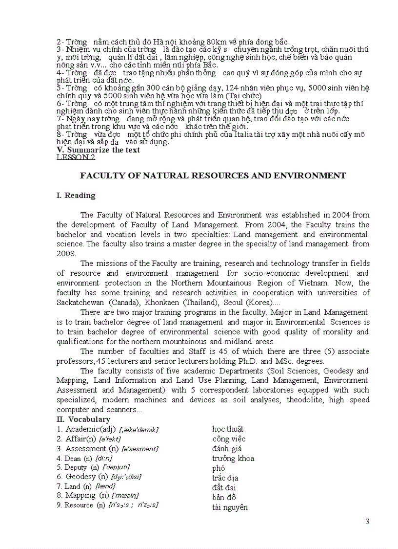 image for page Tiếng Anh chuyên ngành Tài nguyên và Môi trường