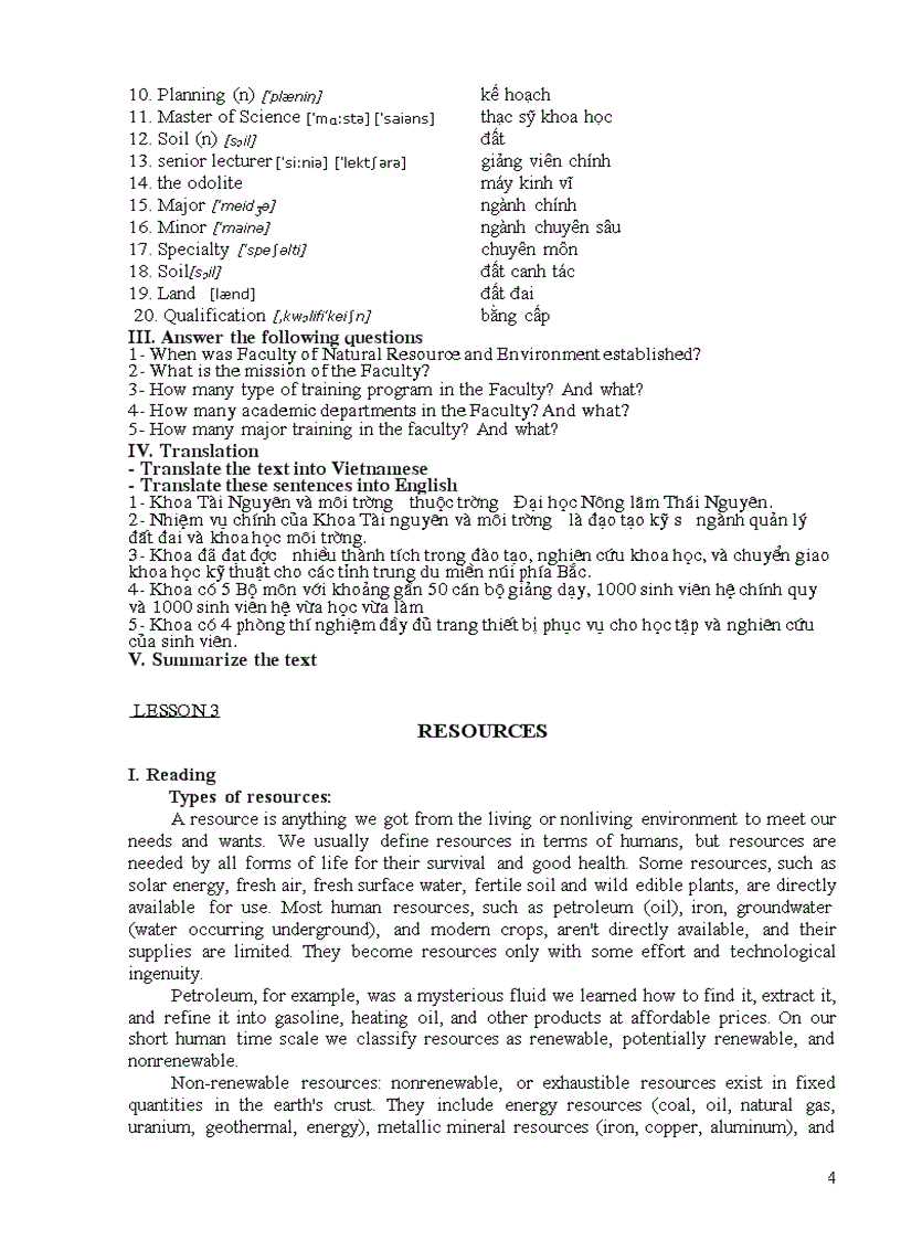 image for page Tiếng Anh chuyên ngành Tài nguyên và Môi trường